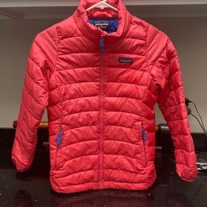 Patagonia down jacket in Indy pink girls puffer